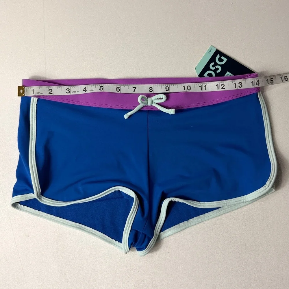 Lot of 2 DSG Girls XL 16 Swim Bottoms Blue Shorts Floral High Waist DSG7066 NWT